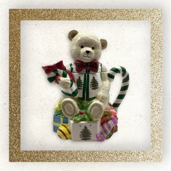 Spode Teddy Bear Christmas Tree Teapot with Lid - Picture 2 of 16